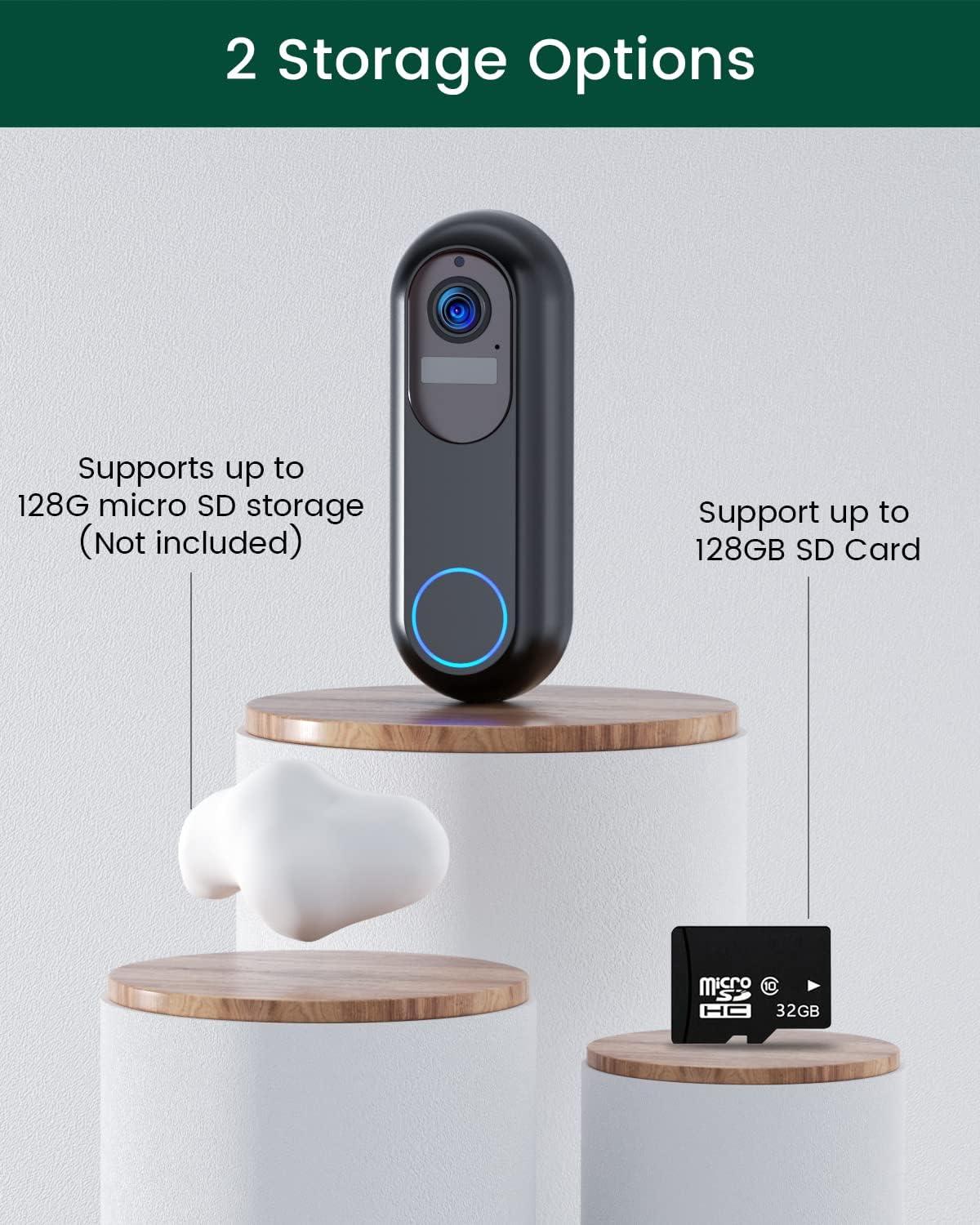 2K HD Slimme Draadloze Deurbel (Ondersteunt Alexa, Google)